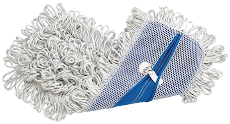 MOP HEAD, FINISH, FRINGE, RUBBERMAID, MICROFIBER, LOOPED, WHITE, 18" LARGE