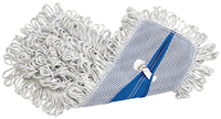 MOP HEAD, FINISH, FRINGE, RUBBERMAID, MICROFIBER, LOOPED, WHITE, 18" MAIN