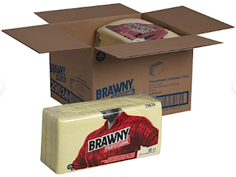 DUSTING CLOTHS, GP PRO, BRAWNY PROFESSIONAL, DISPOSABLE, YELLOW, 24" X 24", 200/CT LARGE