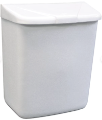 SANITARY NAPKIN DISPOSAL, HOSPECO, FEMININE HYGIENE PRODUCTS WASTE RECEPTACLE, WHITE MAIN