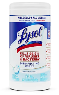 DISINFECTING WIPES, LYSOL, CRISP LINEN SCENT, 80 WIPES/CT MAIN