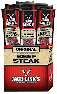 BEEF JERKY, JACK LINK'S, ORIGINAL BEEF STEAK, 1 OZ., 12/CT MAIN