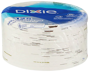 PAPER PLATES, DIXIE, MEDIUM-WEIGHT, 6 7/8", 125/CT LARGE