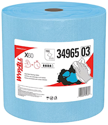 WIPES, FABRIC, WYPALL X60, JUMBO, BLUE, 1100/CT LARGE
