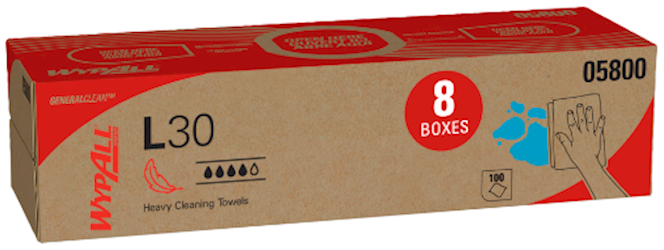 WIPES, WYPALL L30, DURABLE, WHITE, 800/CT LARGE