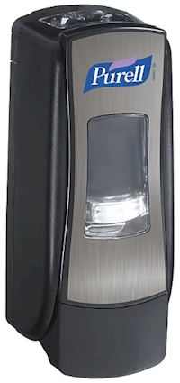 DISPENSER, HAND SANITIZER, PURELL, ADX 7, WALL MOUNTED, BLACK/CHROME MAIN