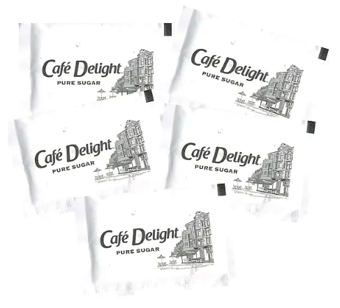 SUGAR PACKETS, CAFE DELIGHT, 0.11 OZ., 1000/CT LARGE