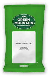 COFFEE, LIGHT ROAST, GREEN MOUNTAIN, BREAKFAST BLEND, PACKS, 2.2 OZ., 100/CT LARGE