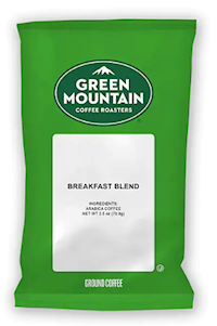 COFFEE, LIGHT ROAST, GREEN MOUNTAIN, BREAKFAST BLEND, PACKS, 2.2 OZ, 100/CT MAIN