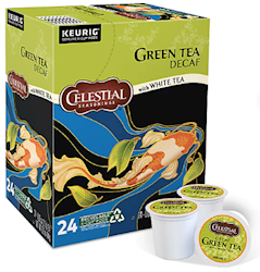 TEA, CELESTIAL SEASONINGS, DECAF, GREEN TEA WITH WHITE TEA, KEURIG K-CUP PODS, 24/BX LARGE