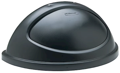 HALF ROUND LID, RUBBERMAID, PLASTIC, BLACK, 9 1/8"H x 21 3/8"W x 12 3/8"D LARGE