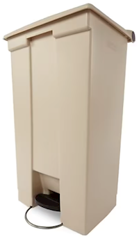 TRASH CAN, RUBBERMAID, INDOOR, FIRE-SAFE, STEP, BEIGE, 23 GALLON MAIN