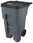 TRASH CAN, RUBBERMAID BRUTE, ROLLOUT, PLASTIC, OUTDOOR, GREY, 65 GALLON THUMBNAIL