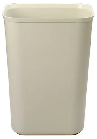 TRASH CAN, RUBBERMAID, FIRE RESISTANT, POLYESTER, BEIGE, 10 GALLON THUMBNAIL