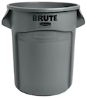 TRASH CAN, RUBBERMAID BRUTE, PLASTIC, VENTED, NO LID, GREY, 20 GALLON THUMBNAIL