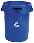 RECYCLING BIN, RUBBERMAID BRUTE, RESIN, BLUE, 32 GALLON THUMBNAIL