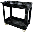 UTILITY CART, RUBBERMAID, 2-SHELF, PLASTIC/POLY, BLACK THUMBNAIL