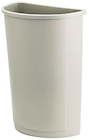 TRASH CAN, RUBBERMAID, HALF-ROUND, PLASTIC, BEIGE, 21 GALLON THUMBNAIL