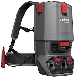 VACUUM, BACKPACK, SANITAIRE TRANSPORT, CORDLESS, GREY/RED LARGE