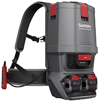 VACUUM, BACKPACK, SANITAIRE TRANSPORT, CORDLESS, GREY/RED MAIN