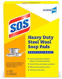 SOAP PADS, HEAVY DUTY, CLOROXPRO SOS, 15/CT MAIN