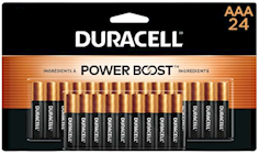 BATTERIES, AAA, DURACELL, COPPERTOP, ALKALINE, 24/CT THUMBNAIL