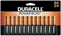 BATTERIES, AA, DURACELL, COPPERTOP, ALKALINE, 24/CT MAIN
