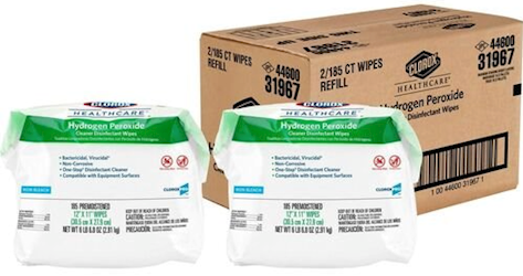 DISINFECTANT WIPES, CLOROX HEALTHCARE, REFILL, 370 WIPES/CT LARGE