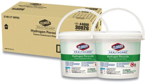 DISINFECTANT WIPES, CLOROX HEALTHCARE, 185 WIPES/CAN, 2/CT LARGE