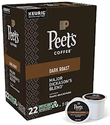 COFFEE, DARK ROAST, PEET'S, KEURIG K-CUP PODS, 22/CT LARGE