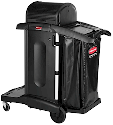 CLEANING CART, RUBBERMAID, JANITORIAL, HIGH SECURITY, 2-SHELF LARGE