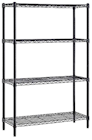 SHELVING, 4-SHELF, WIRE UNIT, WHALEN, BLACK, 36"W THUMBNAIL