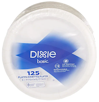 PLATES, PAPER, DIXIE, LIGHT-WEIGHT, WHITE, 8.5", 125/CT MAIN