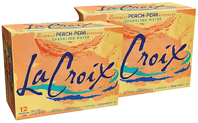 LACROIX, SPARKLING WATER, PEACH-PEAR, 12 OZ., 24/CT LARGE