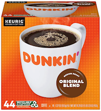 COFFEE, MEDIUM ROAST, DUNKIN' ORIGINAL BLEND, KEURIG K-CUP PODS, 44/CT MAIN