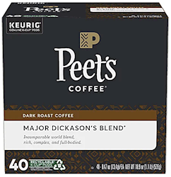 COFFEE, DARK ROAST, PEET'S, KEURIG K-CUP PODS, 40/CT LARGE