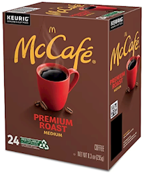 COFFEE, MEDIUM ROAST, MCCAFE PREMIUM ROAST, KEURIG K-CUP PODS, 24/CT LARGE