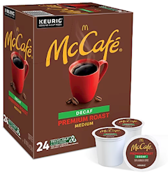 COFFEE, DECAF, MEDIUM ROAST, MCCAFE PREMIUM ROAST, KEURIG K-CUP PODS, 24/CT LARGE