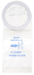 VACUUM BAGS, BONA DCS BACK VAC, WHITE, 10/CT LARGE