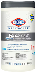 DISINFECTANT WIPES, CLOROX HEALTHCARE VERSASURE, 85 WIPES/CT LARGE