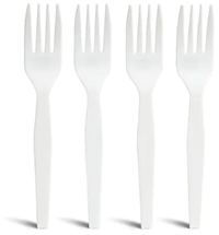 FORKS, POLYSTYRENE, PERK, MEDIUM-WEIGHT, WHITE, 300/CT MAIN