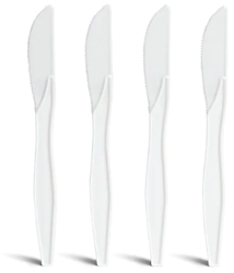 KNIVES, POLYSTYRENE, PERK, MEDIUM-WEIGHT, WHITE, 1000/CT LARGE