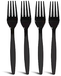 FORKS, POLYSTYRENE, PERK, HEAVY-WEIGHT, BLACK, 100/CT LARGE