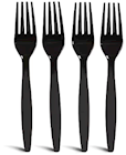 FORKS, POLYSTYRENE, PERK, HEAVY-WEIGHT, BLACK, 100/CT THUMBNAIL
