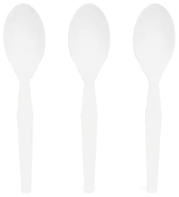 SPOONS, POLYSTYRENE, PERK, MEDIUM-WEIGHT, WHITE, 1000/CT MAIN