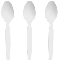 SPOONS, POLYSTYRENE, PERK, HEAVY-WEIGHT, WHITE, 100/CT MAIN
