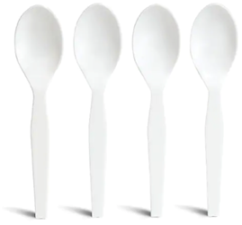 SPOONS, POLYSTYRENE, PERK, MEDIUM-WEIGHT, WHITE, 300/CT LARGE