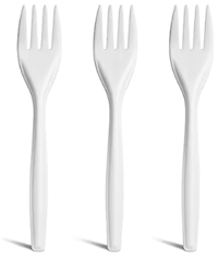 FORKS, PLASTIC, PERK, COMPOSTABLE, MEDIUM-WEIGHT, WHITE, 300/CT MAIN