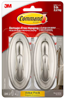 HOOKS, COMMAND, LARGE, BRUSHED NICKEL, 5 LB CAPACITY, 2/CT THUMBNAIL