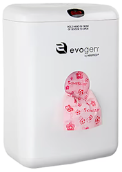 SANITARY NAPKIN DISPOSAL, AUTOMATIC WASTE RECEPTACLE, SENSOR, WHITE, EVOGEN, 2.85 GALLON LARGE